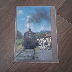 Vintage 70s Mid-Continent Railway Museum Postcard Steam Train No. 9 WI Railfan